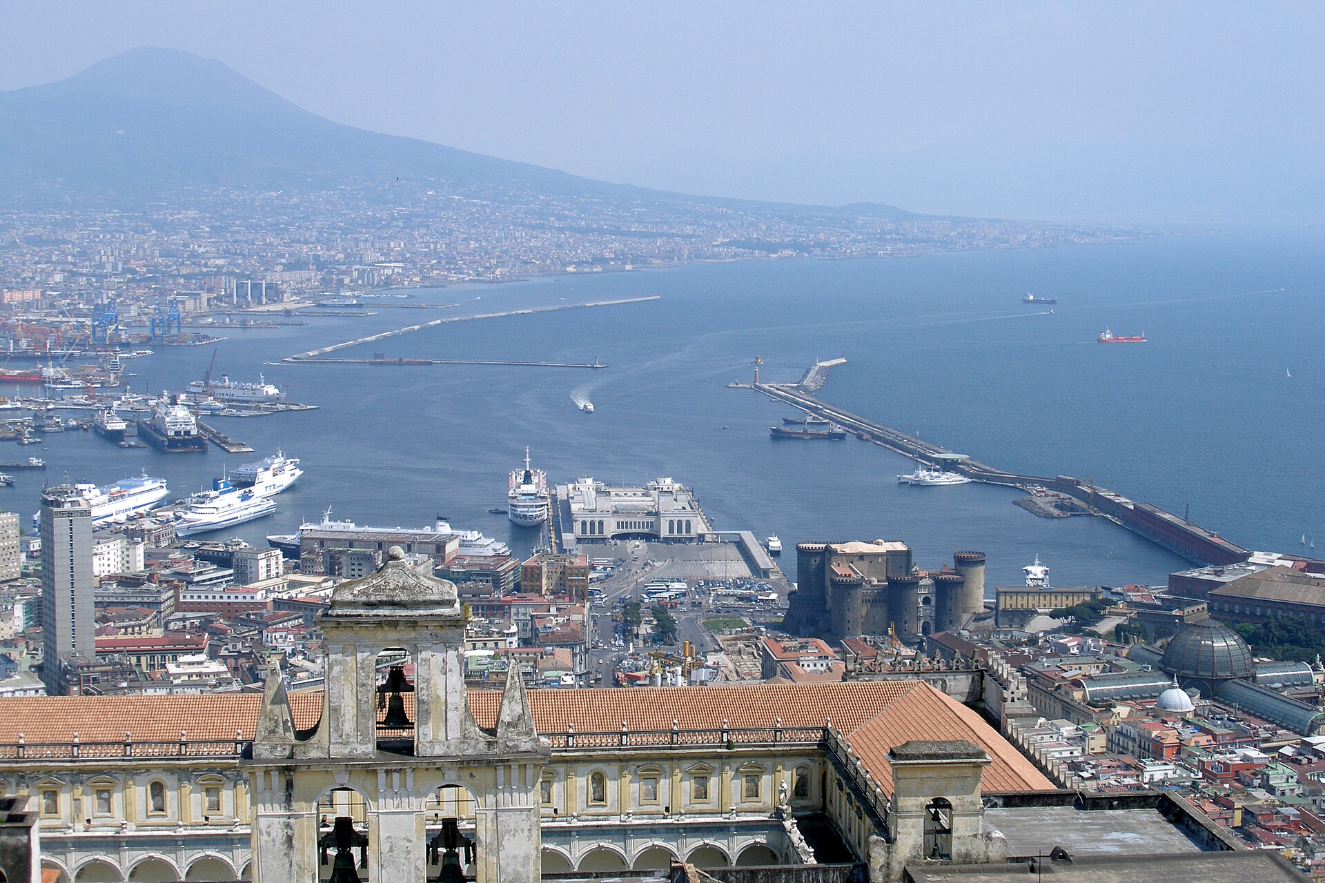 Bay of Naples with Mount Vesuvius on the horizon