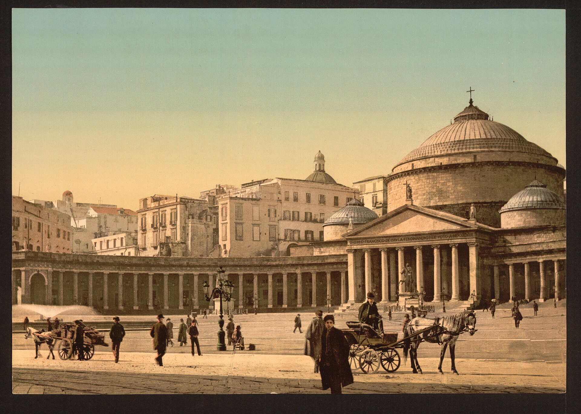 Historic view toward Naples cathedral and Spaccanapoli area